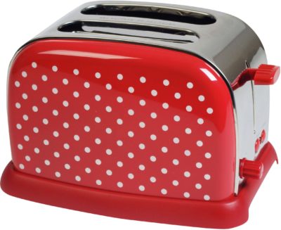 Kalorik - Classic 2 Slice Polka Dot Steel Toaster - Red&White